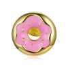 CERCEL din argint Golden Little Pink Donut-Cercei >> Cercei din argint