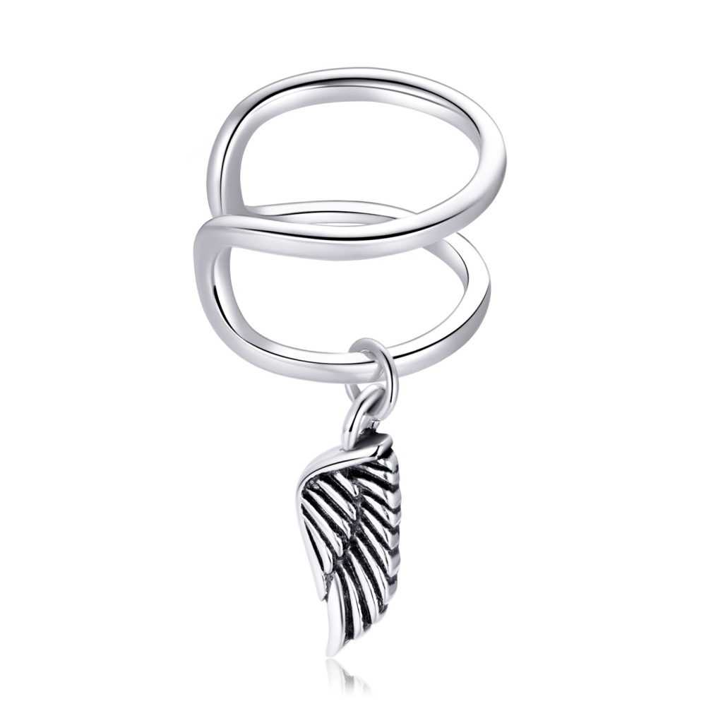 CERCEL din argint Winged Double Clip-Cercei >> Cercei din argint