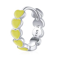 CERCEL din argint Yellow Email Hearts-Cercei >> Cercei din argint