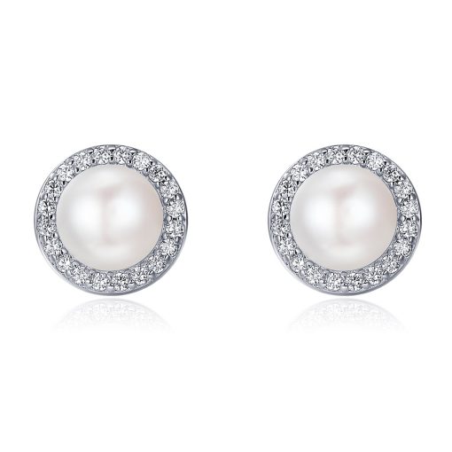 Cercei din argint Big Glamour Pearls-Cercei