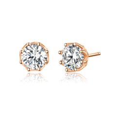 Cercei din argint Clear Classic Studs Rose-Cercei