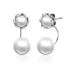 Cercei din argint Double Fancy Pearl-Cercei >> Cercei din argint