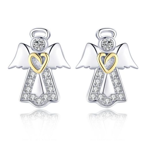 Cercei din argint Guardian Angel Heart-Cercei >> Cercei cu cristale