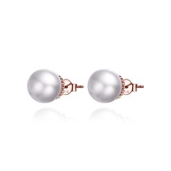 Cercei din argint Rose Gold Dream Pearls-Cercei