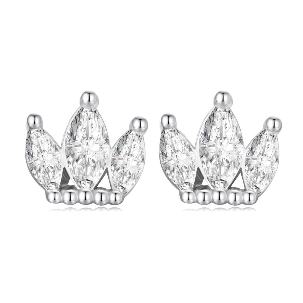 Cercei din argint Small Crystal Crown-Cercei >> Cercei din argint