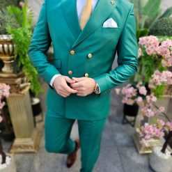 verde cu butoni aurii