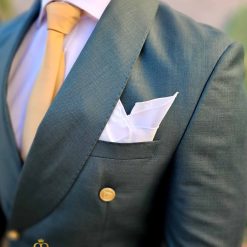 Costum elegant de barbati verde cu butoni aurii Sacou si Pantalon C4506 3