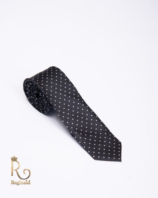 Cravata de bărbați neagra cu bulinuțe - CV673-Accesorii
