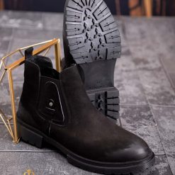 Ghete de barbati negre din piele 100 naturala GH136 2