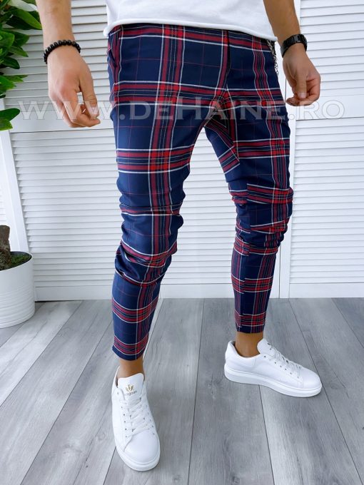 Pantaloni barbati casual regular fit in carouri B1546 9-4 e ~-Pantaloni > Pantaloni casual