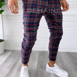 Pantaloni barbati casual regular fit in carouri B1822 13-5 E ~-Pantaloni > Pantaloni casual