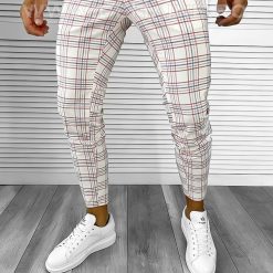 Pantaloni barbati casual regular fit in carouri B8497 7-1 E ~-Pantaloni > Pantaloni casual