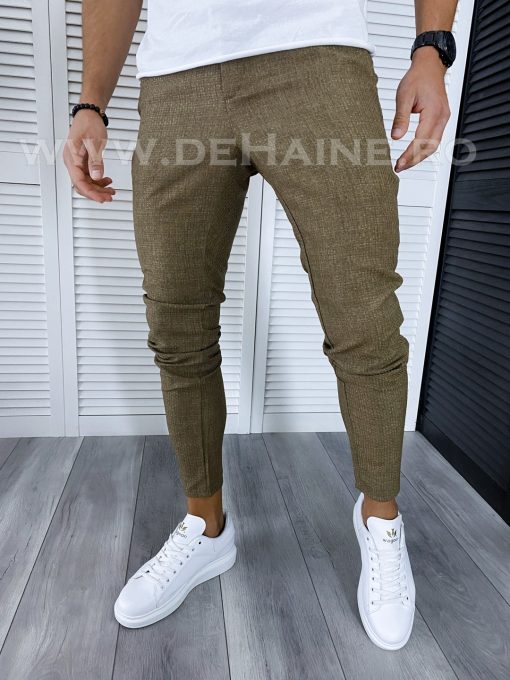 Pantaloni barbati casual regular fit kaki B1769 10-2 E ~-Pantaloni > Pantaloni casual