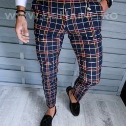 Pantaloni barbati eleganti bleumarin B1545 7-5 e ~-Pantaloni > Pantaloni eleganti