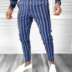 Pantaloni barbati eleganti bleumarin B1606 F3-5.2 E 10-5 ~-Pantaloni > Pantaloni eleganti