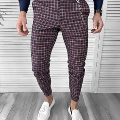 Pantaloni barbati eleganti in carouri 10061 F2-3.3 10-4 E ~-Pantaloni > Pantaloni eleganti