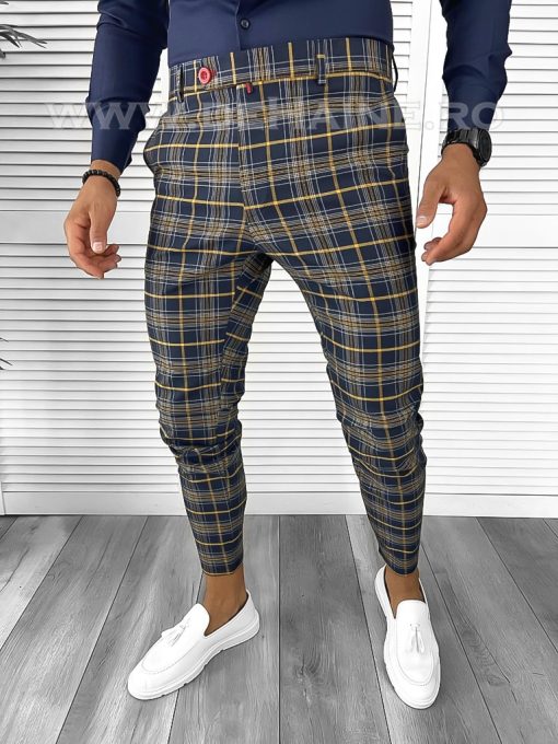 Pantaloni barbati eleganti in carouri B8508 15-1 e ~-Pantaloni > Pantaloni eleganti