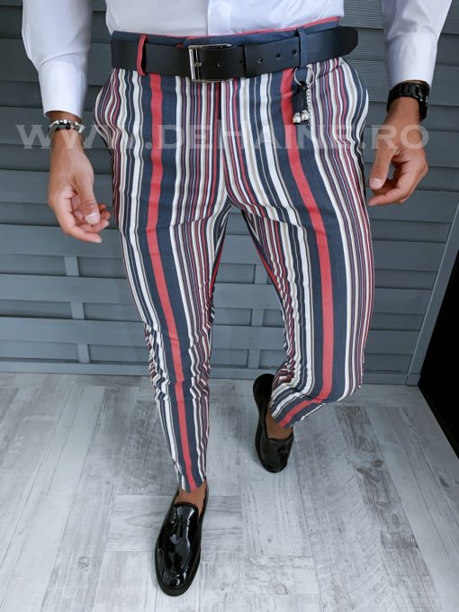 Pantaloni barbati eleganti in dungi B1907 8-4 E F5-3 ~-Pantaloni > Pantaloni eleganti