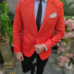 Sacou portocaliu croiala Slim Fit SC866 5