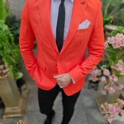 Sacou portocaliu croiala Slim Fit SC866 7