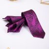 Set Cravata si batista mov cu model - CV967-Accesorii