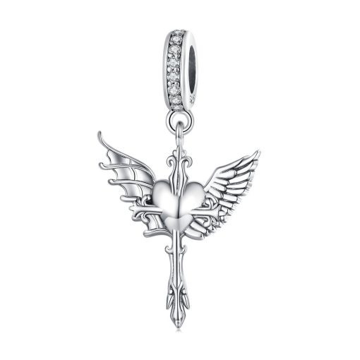 Talisman din argint Angel Demon Cross-Talismane >> Talismane din Argint (toate)