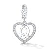 Talisman din argint Heart Letter Q-Talismane >> Talismane din Argint (toate)