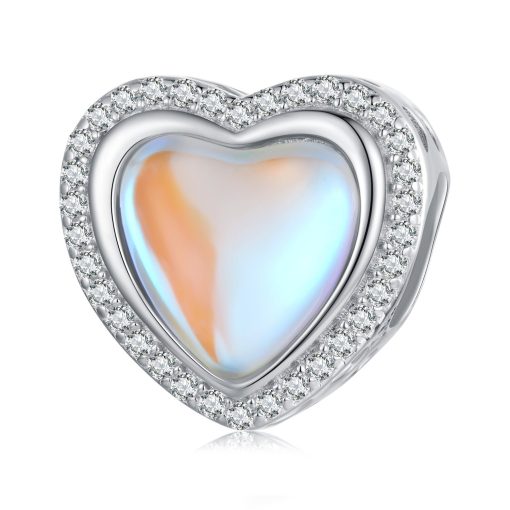 Talisman din argint Lucky Color Crystal Heart-Talismane >> Talismane din Argint (toate)