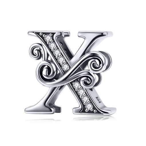 Talisman din argint cu Litera X din Poveste-Talismane >> Talismane din Argint (toate)
