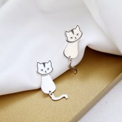 Cercei pisica Hang in there Kitten - Argint 925-Personalizate >> Ocazie >> Iubitori de animale