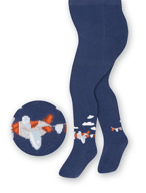 Ciorapi bebelusi bumbac jeans cu avioane Steven S071-174-COPII