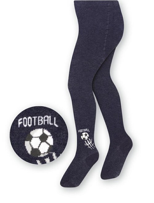 Ciorapi bebelusi bumbac jeans melanj cu fotbal Steven S071-183-COPII