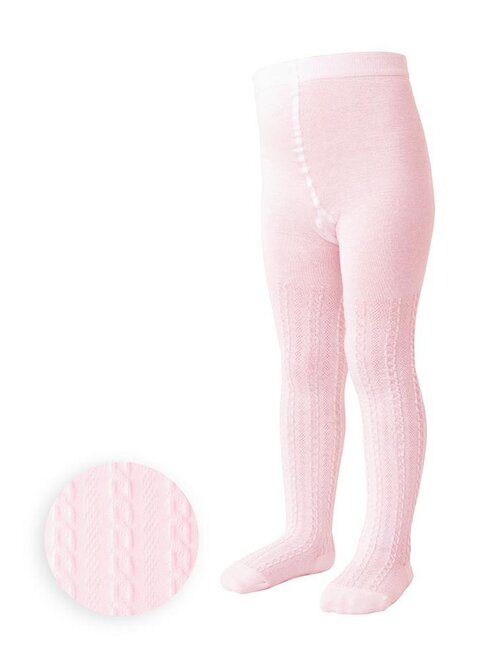 Ciorapi bebelusi bumbac roz deschis cu model impletit Steven S071-370-COPII