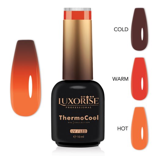 Oja Semipermanenta Termica 3 Culori LUXORISE ThermoCool - Orange Flip 10ml-Oja Semipermanenta > Oja Termica LUXORISE