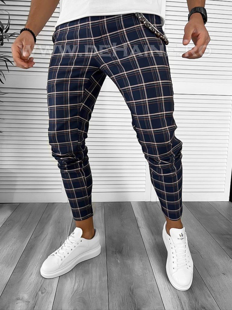 Pantaloni barbati casual regular fit bleumarin B7941 15-4 E ~-Pantaloni > Pantaloni casual