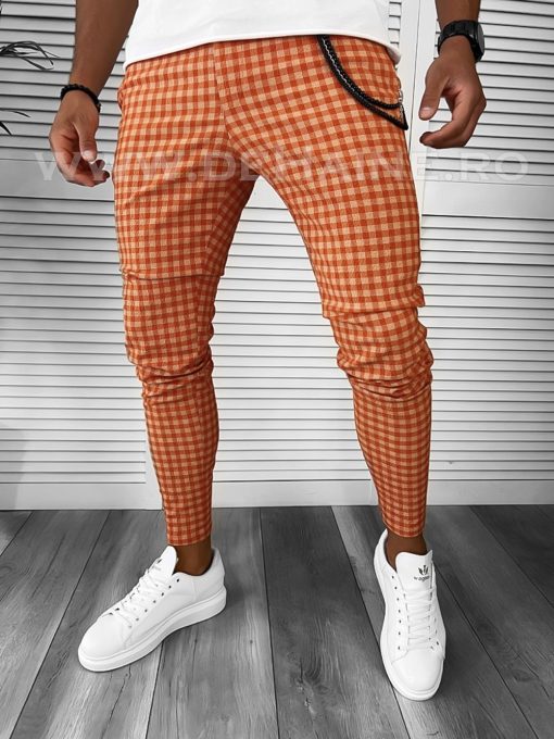 Pantaloni barbati casual regular fit carouri B1880 20-2 e ~-Pantaloni > Pantaloni casual