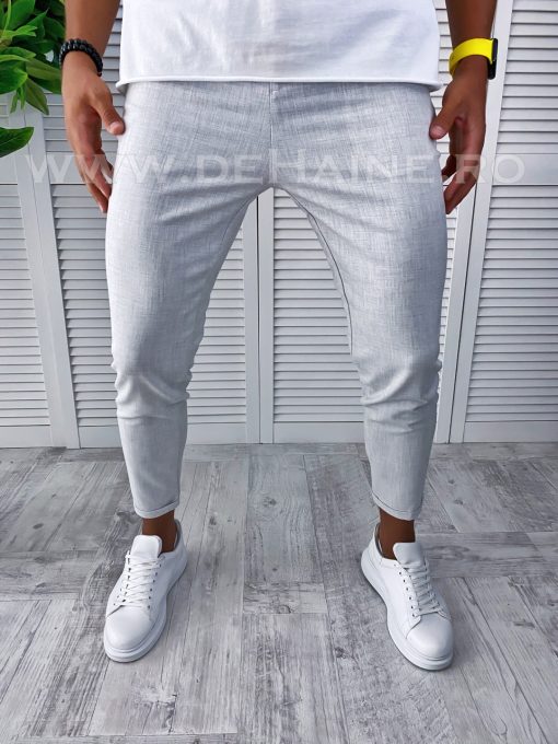 Pantaloni barbati gri deschis smart casual B2496-Pantaloni > Pantaloni casual