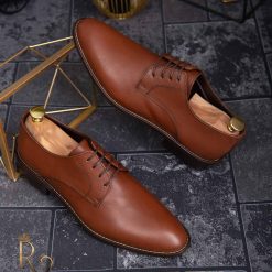 Pantofi de barbati maro deschis din piele naturala P1282 3