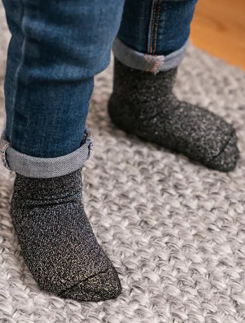 Sosete bebelusi bambus negre cu fir metalizat Steven S145-006-COPII