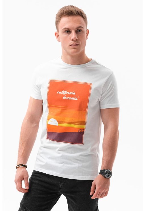 Tricou de bumbac cu imprimeu - Sunset-BARBATI-IMBRACAMINTE/Tricouri si maiouri