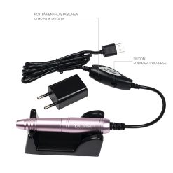 Aspirator praf unghii cu Freza Electrica Tornado Supreme 40W Rose Pink LUXORISE alb 2