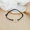 Batara Cercul Roman - Model cu cu data nasterii in cifre romane - Argint 925 placat cu Aur Galben 18K - Snur reglabil-Toate >> Argint 925 >> Bratari Argint >> Noutati