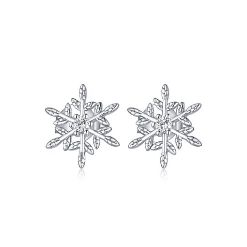 Cercei din argint Glamour Snowflakes-Cercei