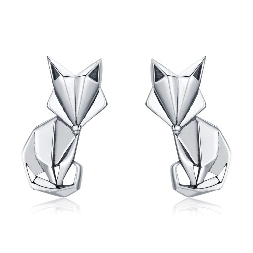 Cercei din argint Origami Fox-Cercei >> Cercei din argint