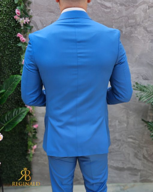Costum de barbati albastru: Sacou si Pantalon - C4655-Costume