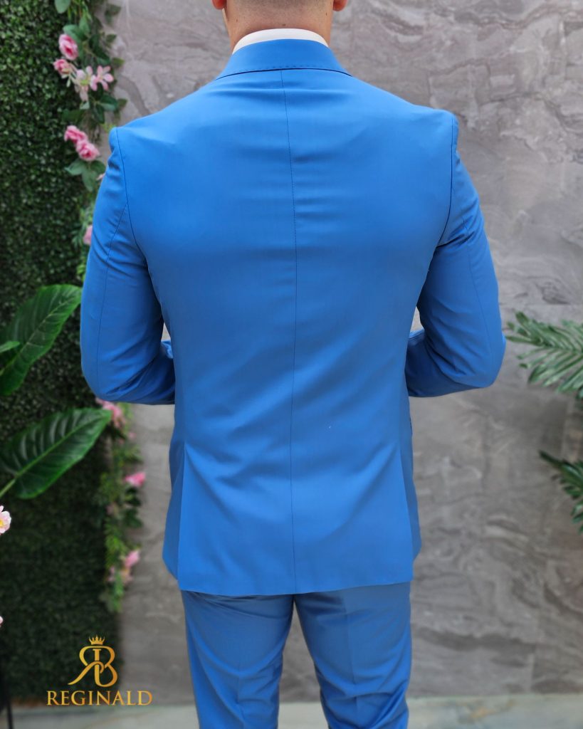 Costum de barbati albastru: Sacou si Pantalon - C4655-Costume