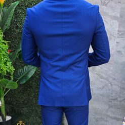 Costum de barbati albastru electric: Sacou si Pantalon - C4658-Costume
