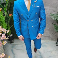 Costum de barbati bleu Sacou si Pantalon C4663 3