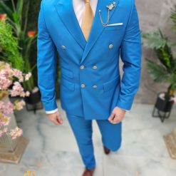 Costum de barbati bleu Sacou si Pantalon C4663 5