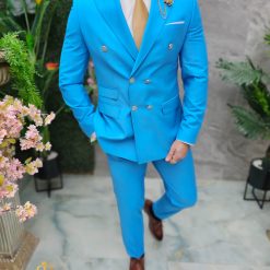 Costum de barbati bleu Sacou si Pantalon C4666 2